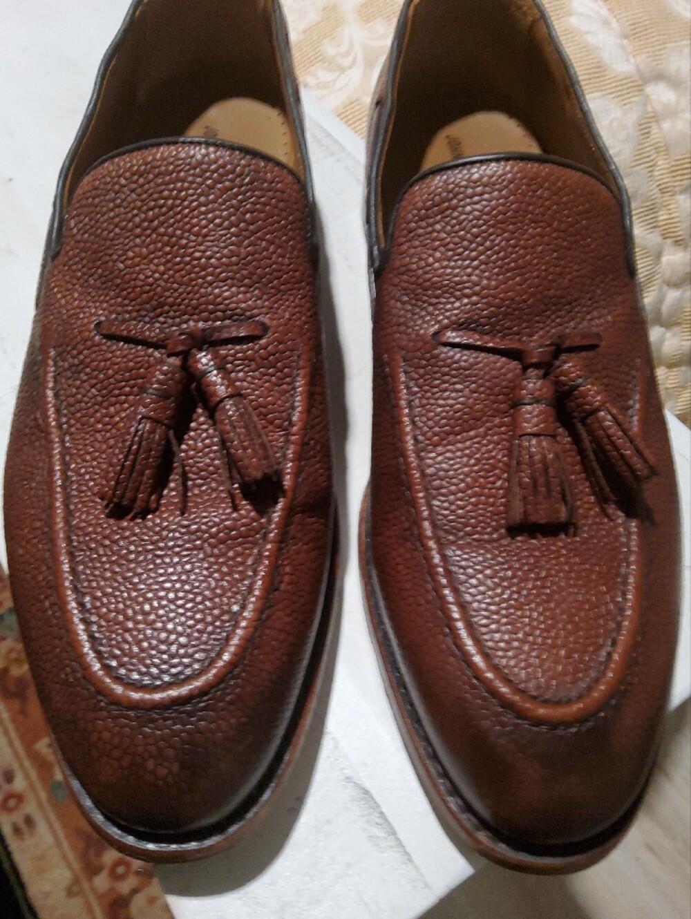 Johnston & Murphy Men's Brown Leather Slip-On Loafers